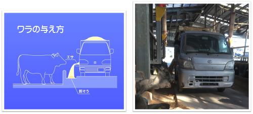 粗飼料　軽トッラク　効率化